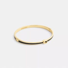 Brazalete fino esmaltado con bisagra y nuestro sello distintivo