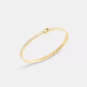 Brazalete fino esmaltado con bisagra y nuestro sello distintivo