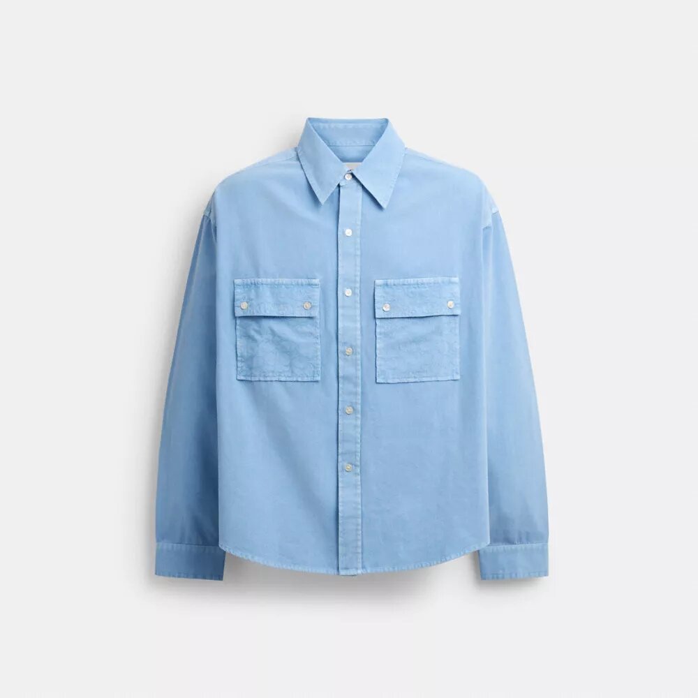 Camisa de manga larga de lona de algodón orgánico