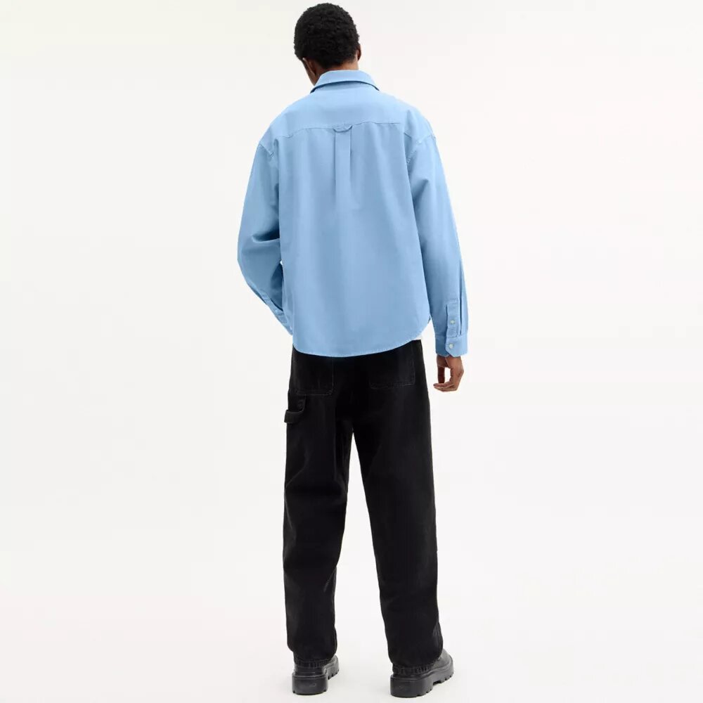 Camisa de manga larga de lona de algodón orgánico