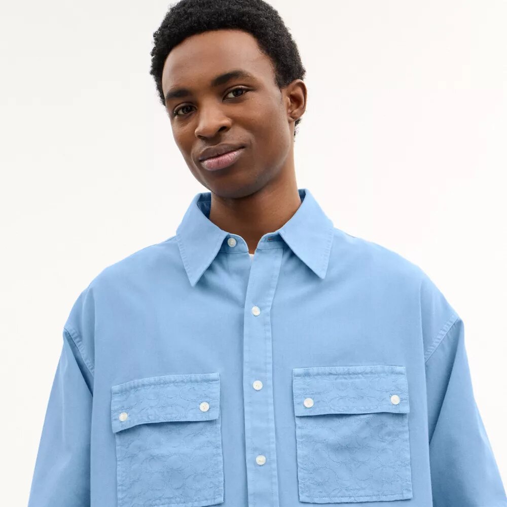 Camisa de manga larga de lona de algodón orgánico