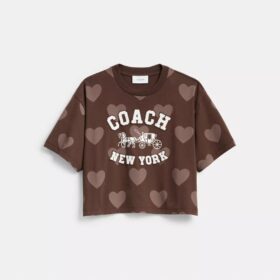 Camiseta corta con estampado de corazón, Horse and Carriage, de algodón orgánico