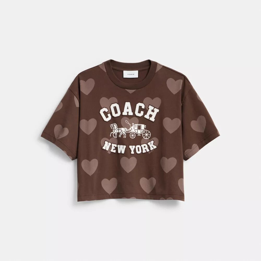 Camiseta corta con estampado de corazón, Horse and Carriage, de algodón orgánico