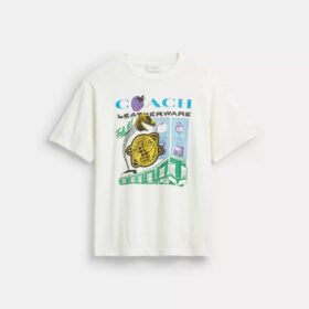 Camiseta holgada «Collage Train» de algodón orgánico