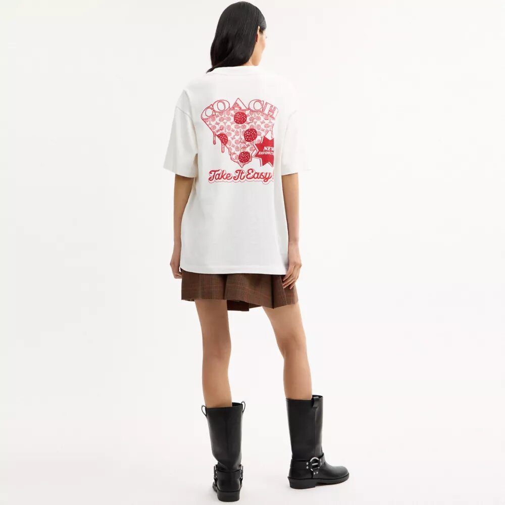 Camiseta holgada «Pizza» de algodón orgánico