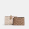 Cartera 2 en 1 en Signature Canvas con estampado en bloques