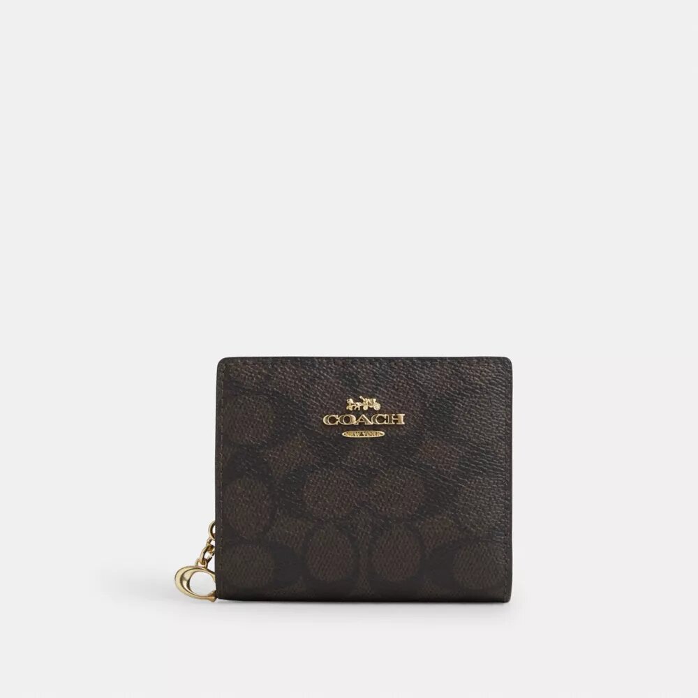 Cartera con cierre a presión en Signature Canvas
