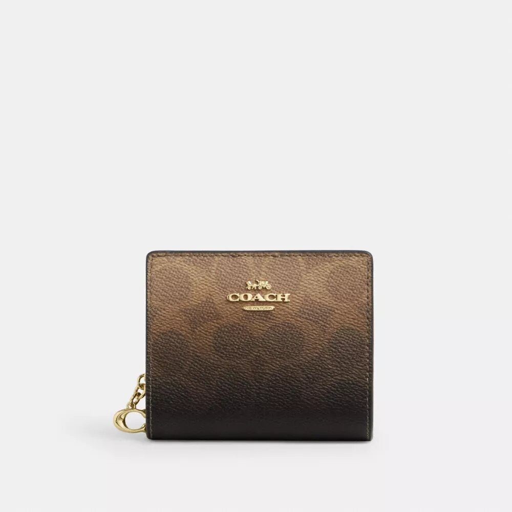 Cartera con cierre a presión en Signature Canvas con efecto degradado