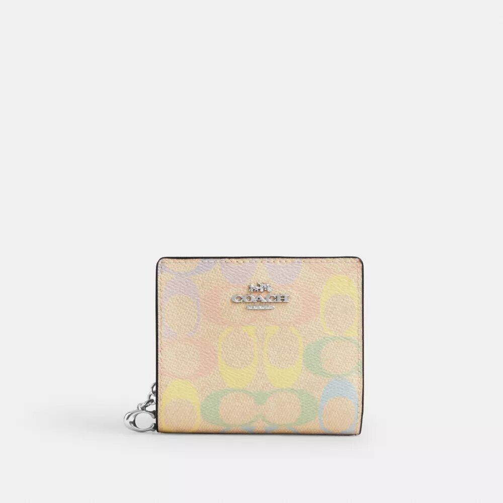 Cartera con cierre a presión en Signature Canvas «Rainbow»