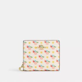 Cartera con cierre a presión, estampado floral y Charms