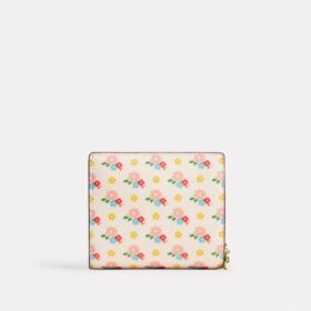 Cartera con cierre a presión, estampado floral y Charms