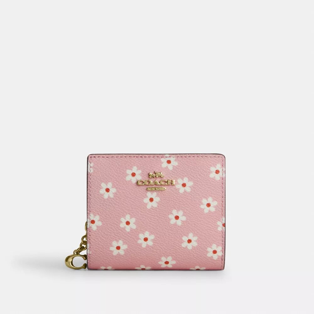 Cartera con cierre a presión y estampado floral