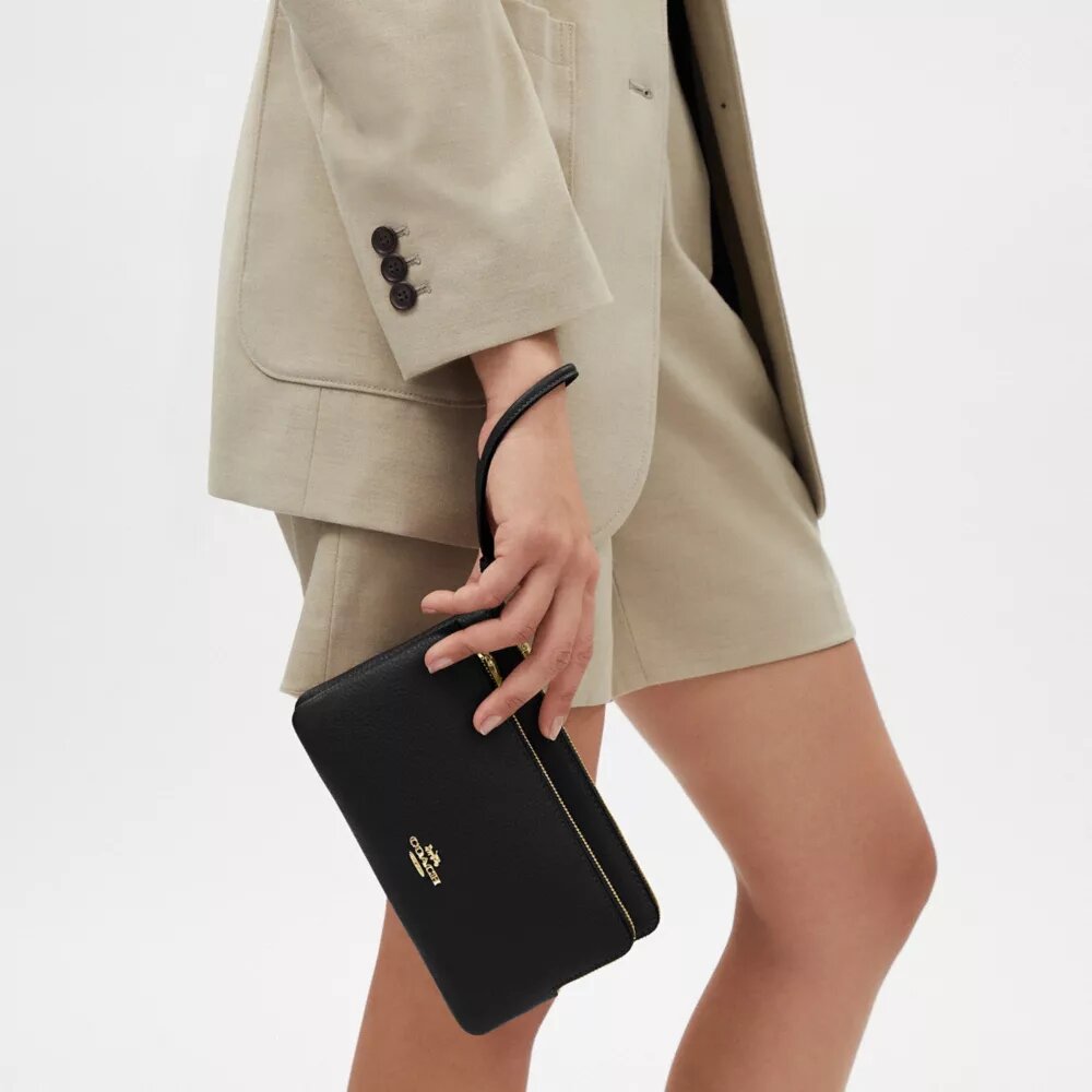 Cartera con doble cremallera