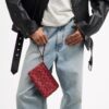 Cartera con doble cremallera en denim exclusivo