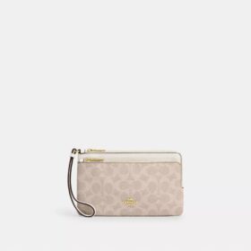 Cartera con doble cremallera en Signature Canvas