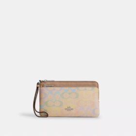 Cartera con doble cremallera en Signature Canvas