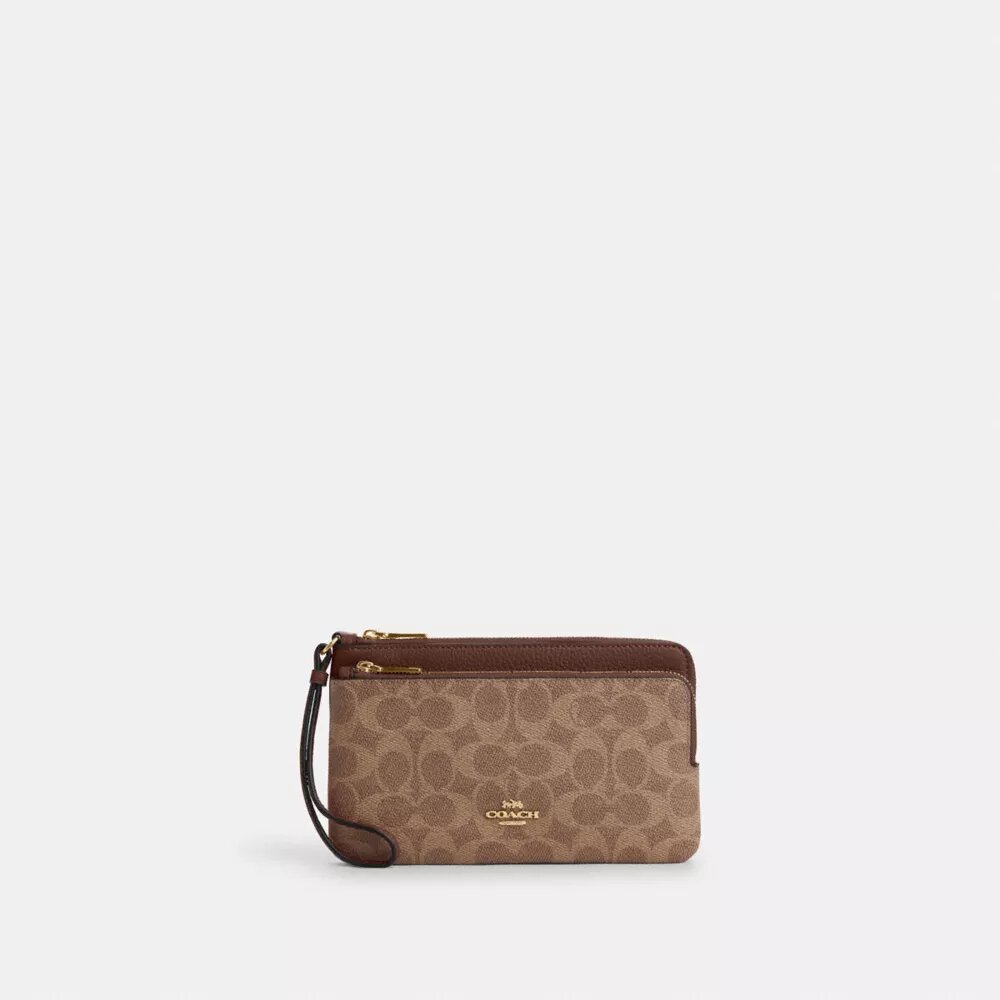 Cartera con doble cremallera en Signature Canvas