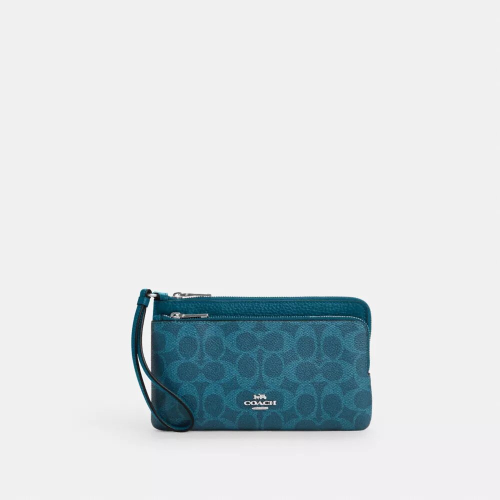 Cartera con doble cremallera en Signature Canvas