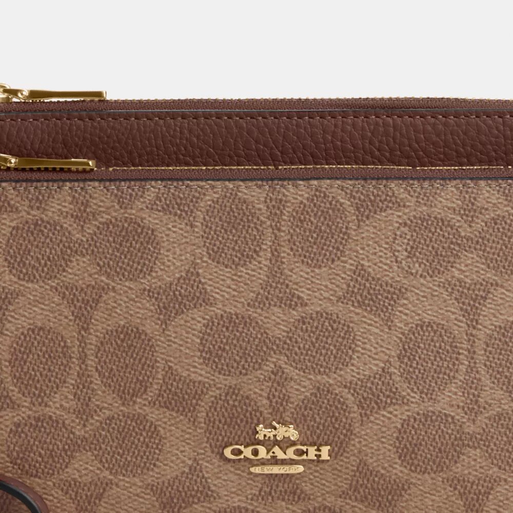 Cartera con doble cremallera en Signature Canvas