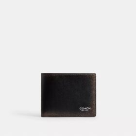 Cartera delgada de cuero desgastado
