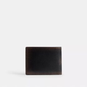 Cartera delgada de cuero desgastado