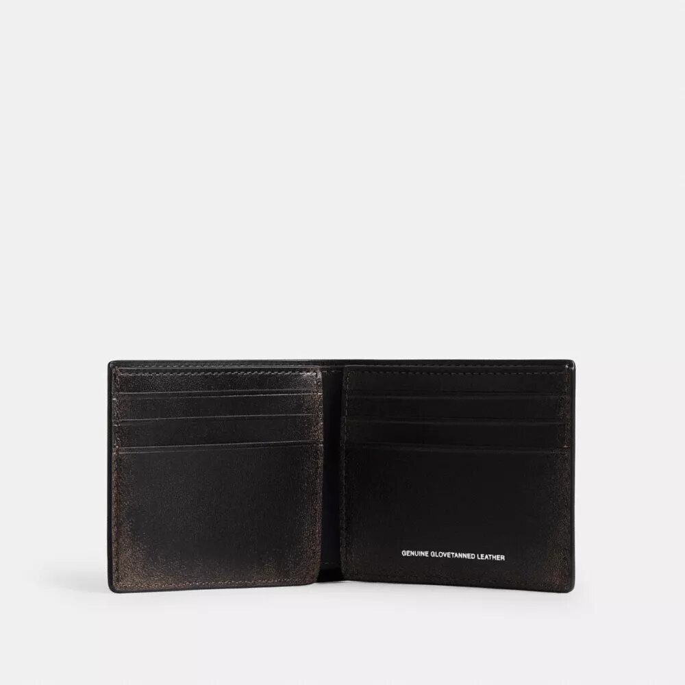 Cartera delgada de cuero desgastado