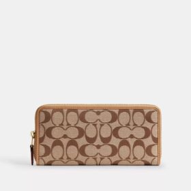 Cartera esencial delgada tipo acordeón con cremallera en nuestro jacquard característico