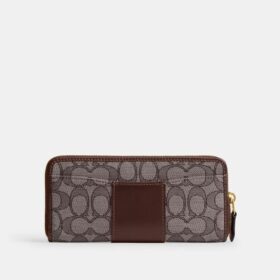Cartera esencial delgada tipo acordeón con cremallera en nuestro jacquard característico