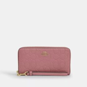 Cartera larga con cremallera envolvente en piel exclusiva