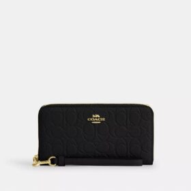 Cartera larga con cremallera envolvente en piel exclusiva