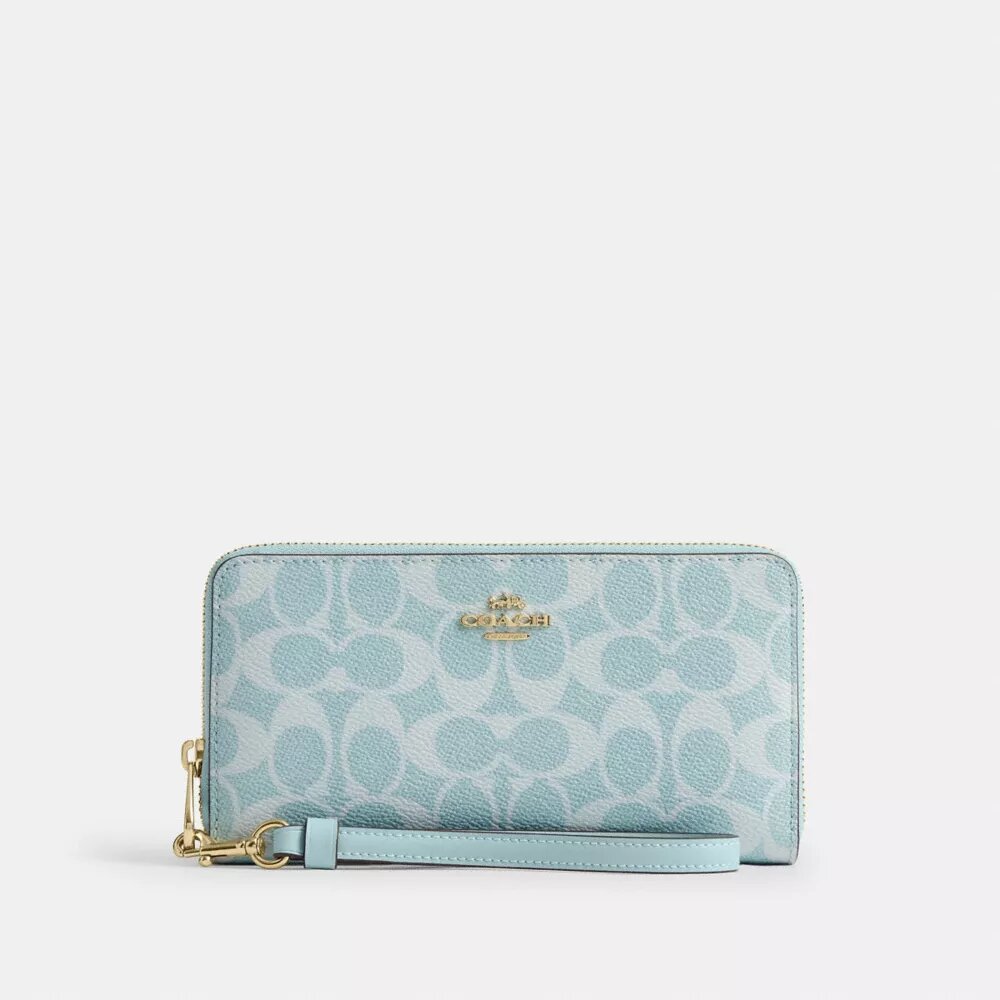 Cartera larga con cremallera perimetral en Signature Canvas