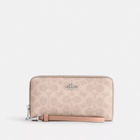 Cartera larga con cremallera perimetral en Signature Canvas