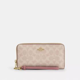 Cartera larga con cremallera perimetral en Signature Canvas