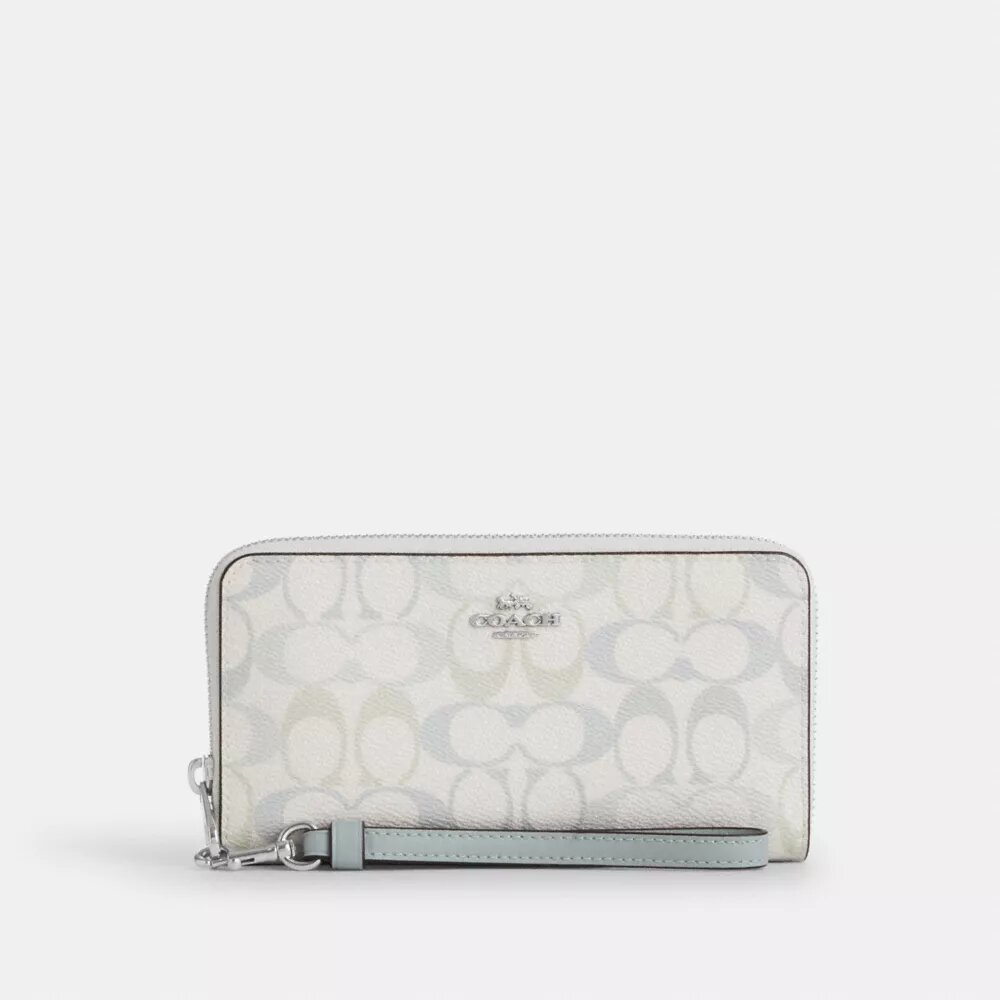 Cartera larga con cremallera perimetral en Signature Canvas