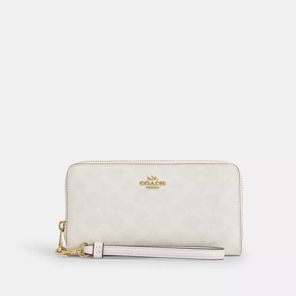 Cartera larga con cremallera perimetral en Signature Canvas