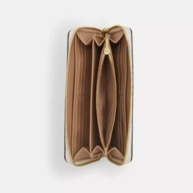 Cartera larga con cremallera perimetral en Signature Canvas