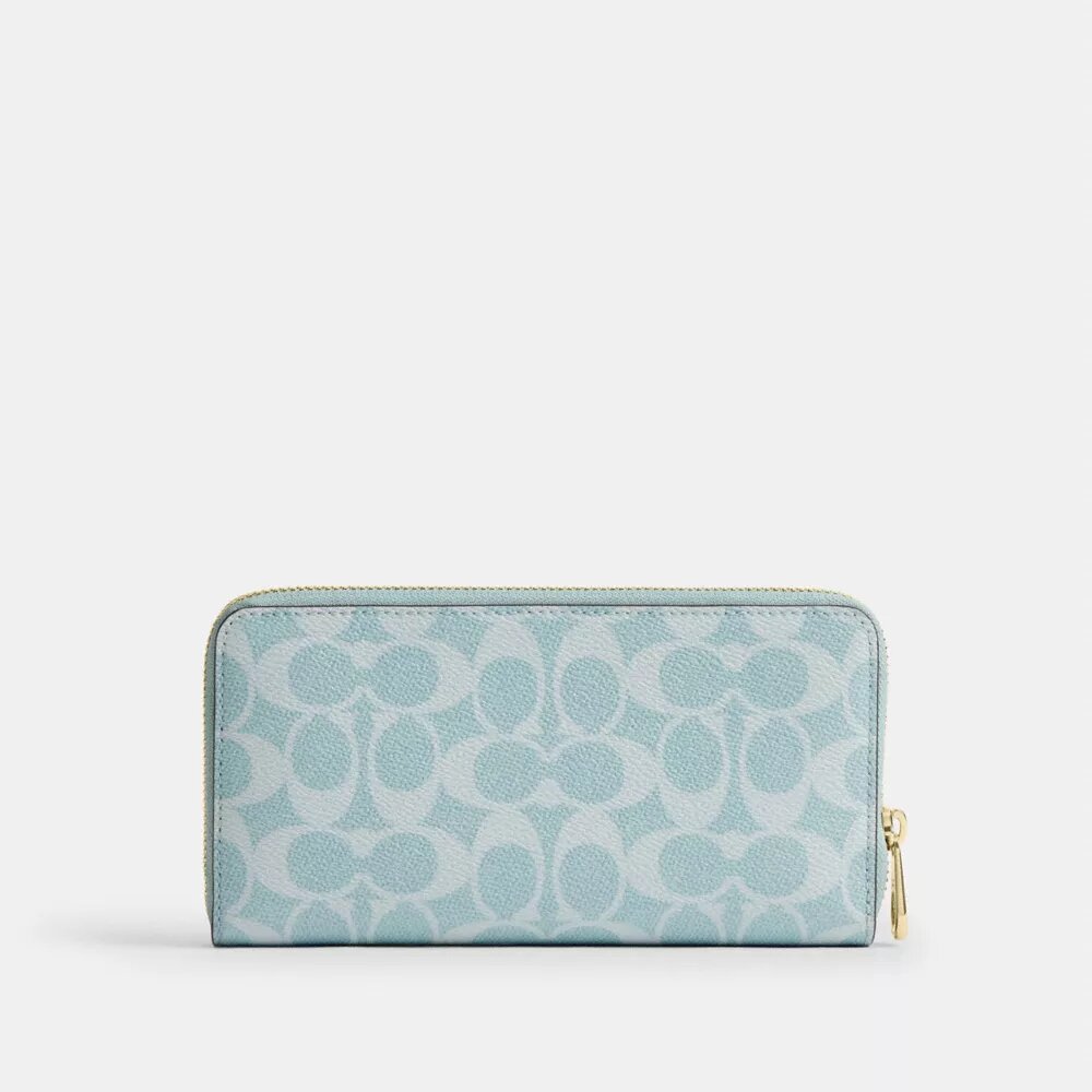 Cartera larga con cremallera perimetral en Signature Canvas