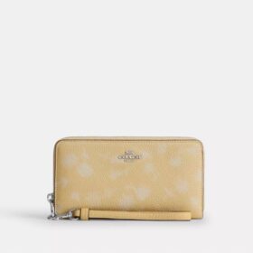 Cartera larga con cremallera perimetral y estampado floral