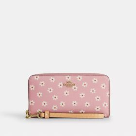 Cartera larga con cremallera perimetral y estampado floral