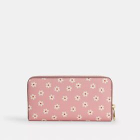 Cartera larga con cremallera perimetral y estampado floral