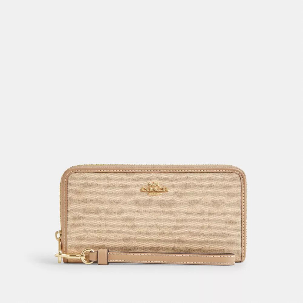 Cartera larga con cremallera perimetral y Signature Canvas
