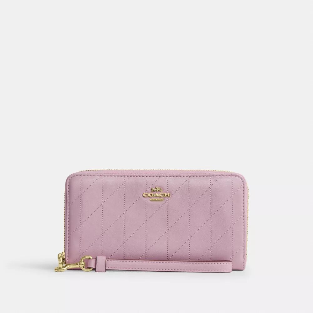 Cartera larga con cremallera y acolchado