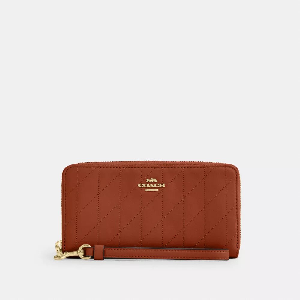 Cartera larga con cremallera y acolchado
