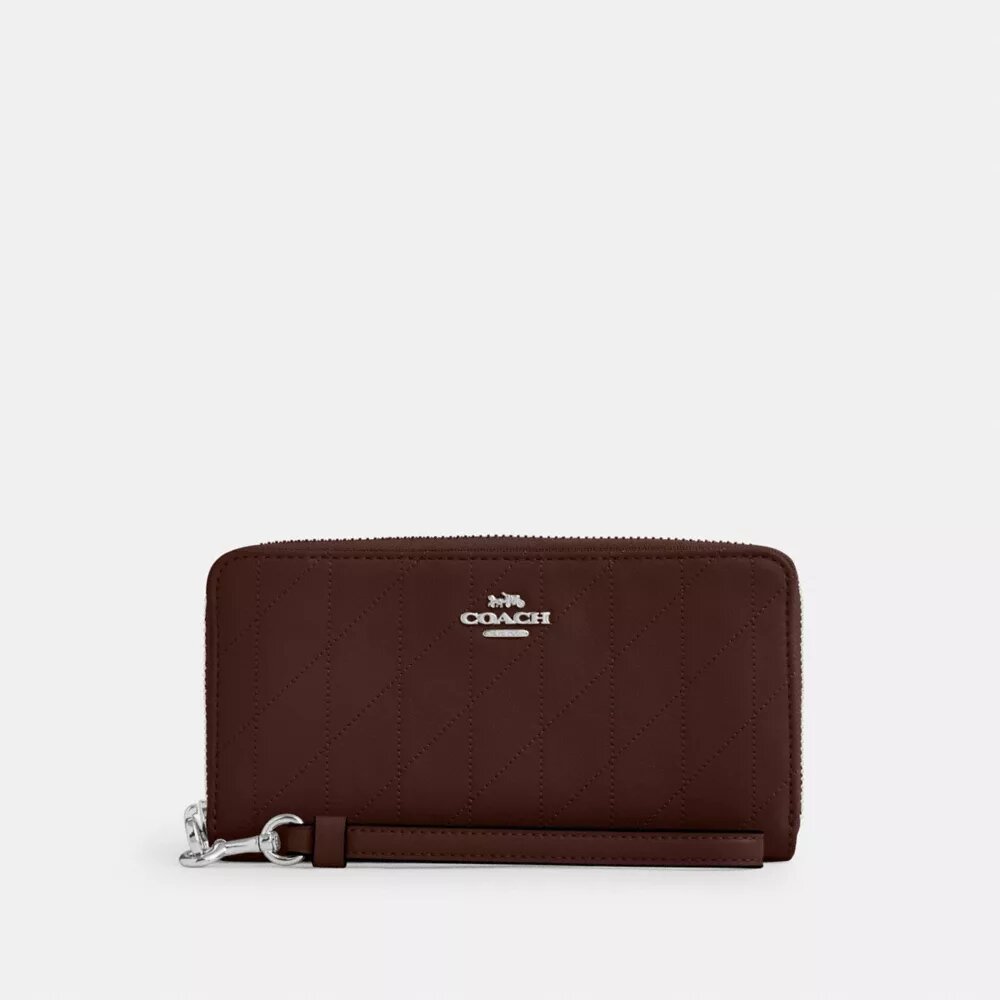 Cartera larga con cremallera y acolchado