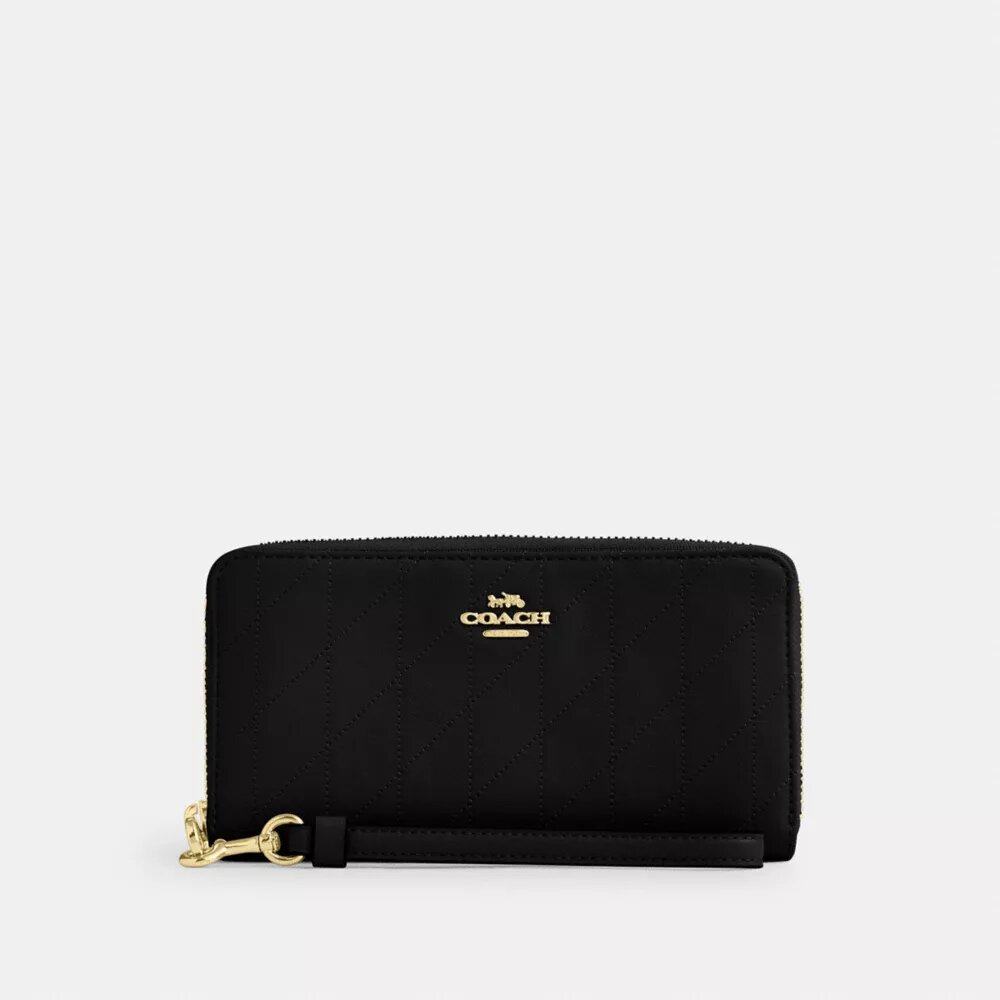 Cartera larga con cremallera y acolchado