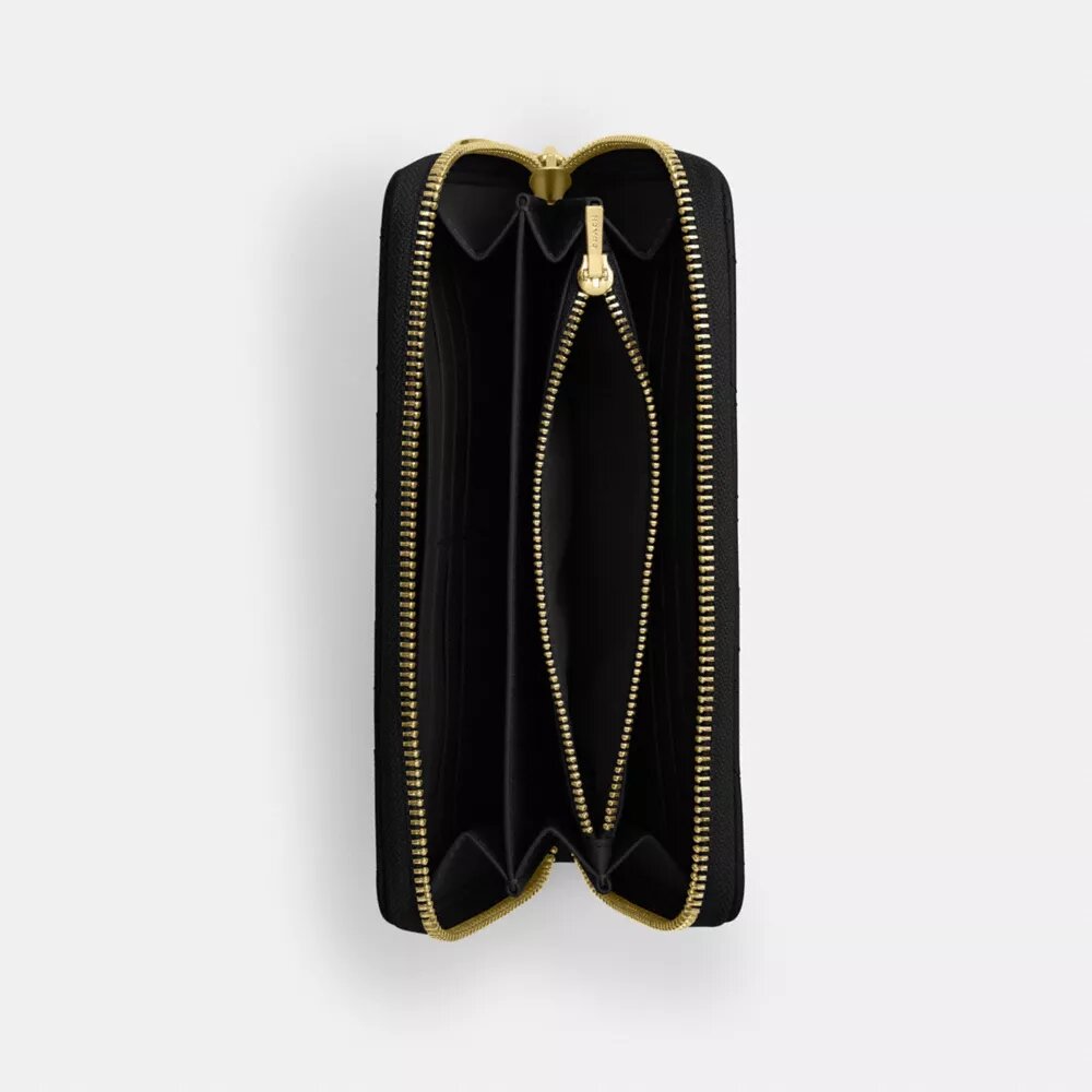 Cartera larga con cremallera y acolchado