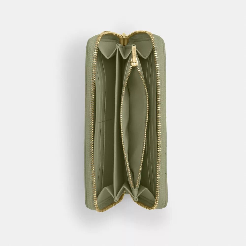 Cartera larga con cremallera y acolchado