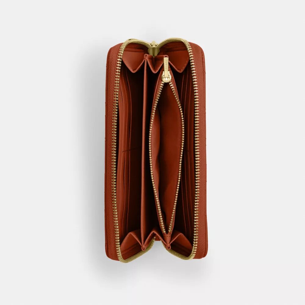Cartera larga con cremallera y acolchado