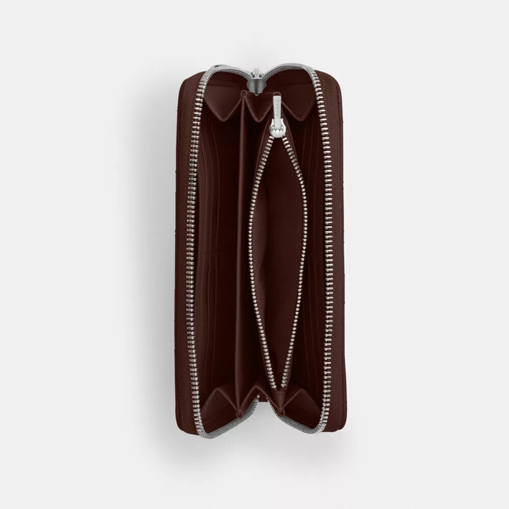 Cartera larga con cremallera y acolchado