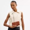 Cartera larga con cremallera y acolchado